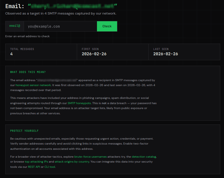 Email Threat Check — Find Out If Your Email Is on Attacker Target Lists
